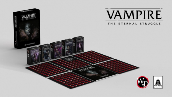 Obsah baleni Vampire The Eternal Struggle TCG 5th Edition box Starter Kit